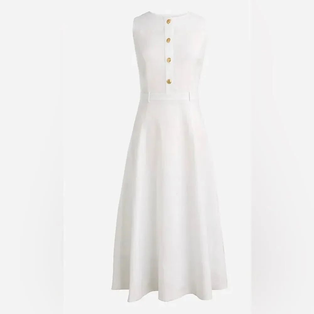 J.Crew Sleeveless midi dress in stretch linen blend NWT Size 8